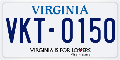 VA license plate VKT0150
