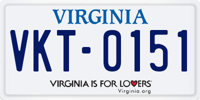 VA license plate VKT0151