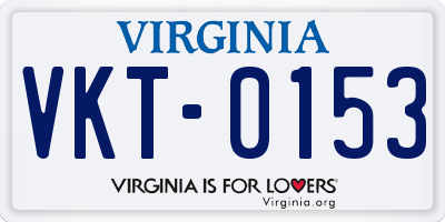 VA license plate VKT0153