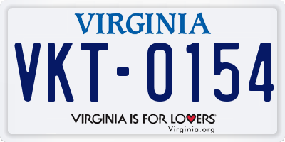 VA license plate VKT0154