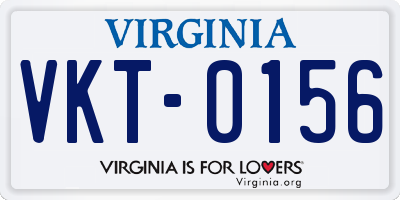 VA license plate VKT0156