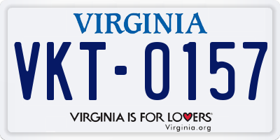 VA license plate VKT0157