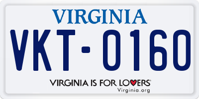 VA license plate VKT0160