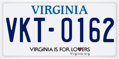 VA license plate VKT0162