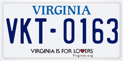 VA license plate VKT0163