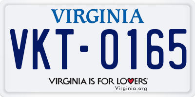 VA license plate VKT0165