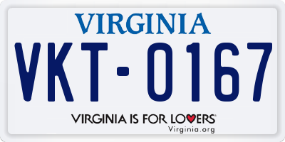 VA license plate VKT0167