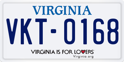 VA license plate VKT0168
