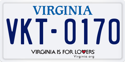 VA license plate VKT0170