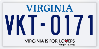 VA license plate VKT0171