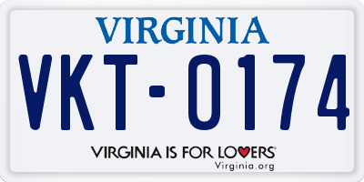 VA license plate VKT0174