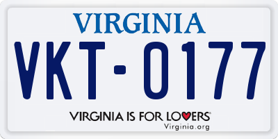 VA license plate VKT0177