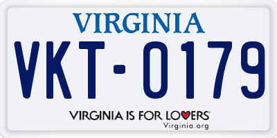 VA license plate VKT0179