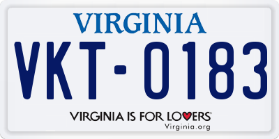VA license plate VKT0183