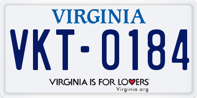 VA license plate VKT0184