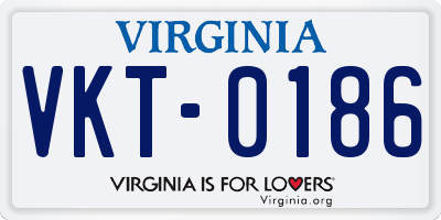 VA license plate VKT0186