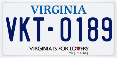 VA license plate VKT0189