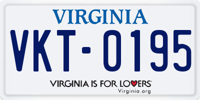 VA license plate VKT0195