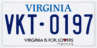 VA license plate VKT0197