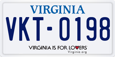 VA license plate VKT0198