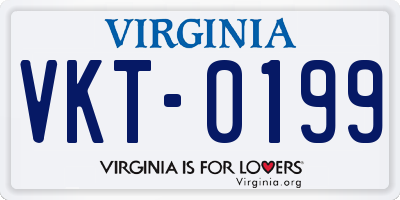 VA license plate VKT0199