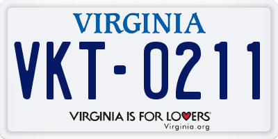 VA license plate VKT0211