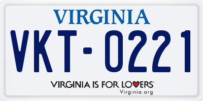VA license plate VKT0221