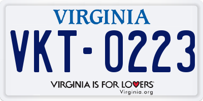VA license plate VKT0223