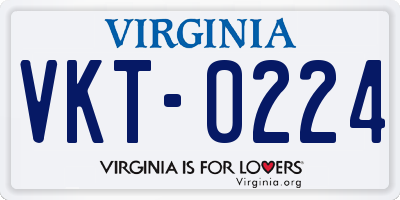 VA license plate VKT0224