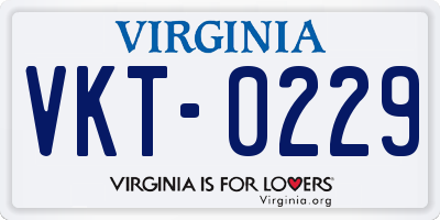 VA license plate VKT0229