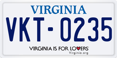 VA license plate VKT0235