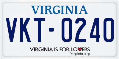VA license plate VKT0240