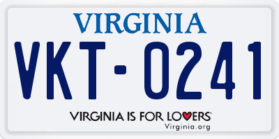 VA license plate VKT0241