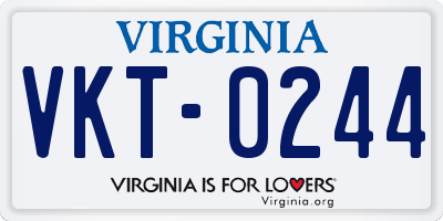 VA license plate VKT0244