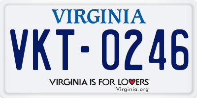 VA license plate VKT0246