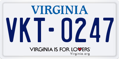 VA license plate VKT0247