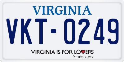 VA license plate VKT0249