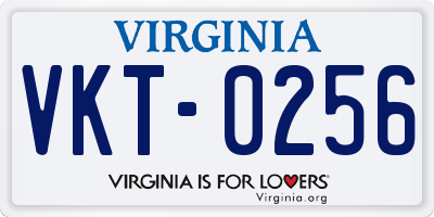 VA license plate VKT0256