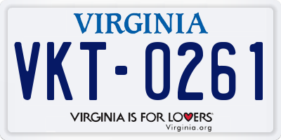 VA license plate VKT0261