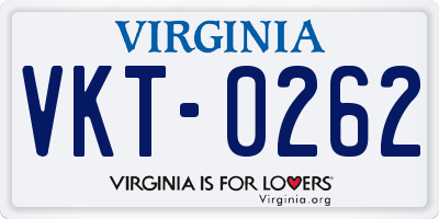 VA license plate VKT0262