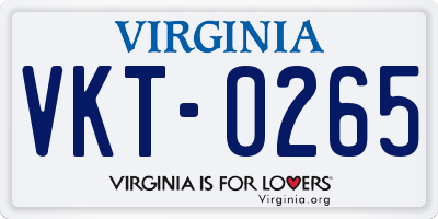 VA license plate VKT0265