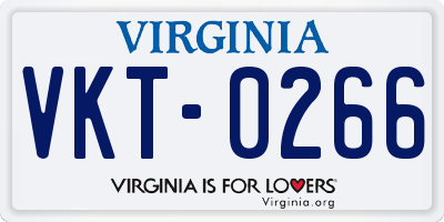 VA license plate VKT0266