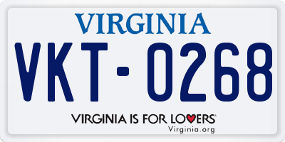VA license plate VKT0268