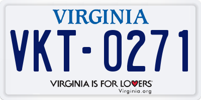 VA license plate VKT0271