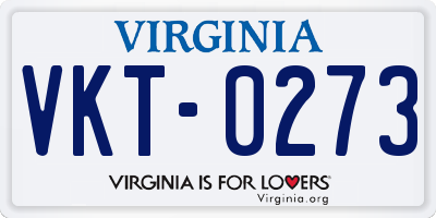 VA license plate VKT0273