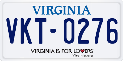 VA license plate VKT0276