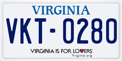 VA license plate VKT0280
