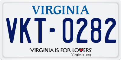 VA license plate VKT0282