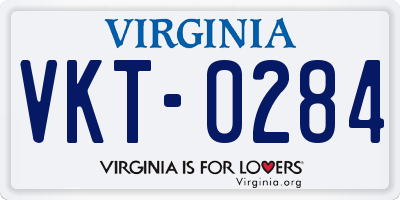 VA license plate VKT0284