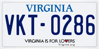VA license plate VKT0286